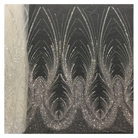 Tissu de broderie en dentelle de cristal avec perles blanches de luxe haut de gamme pour robe de mariée, robe de mariée, robe pour femme