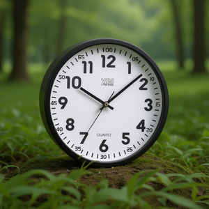 Yes Time Wall <b>Clock</b> 30cm Black Quartz Silent Movement - Product Image 3