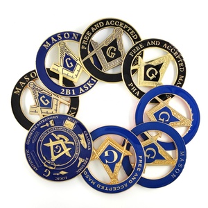 Dmsunen-bleu doré boussole <span class=keywords><strong>AF</strong></span> et AM, badge rond et carré de voiture - Product Image 6