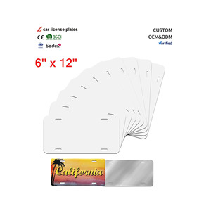 <span class=keywords><strong>Plaques</strong></span> <span class=keywords><strong>d</strong></span>'<span class=keywords><strong>immatriculation</strong></span> de voiture en aluminium vierges pour sublimation, impression personnalisée, 6''*12'', pour cadeau, souvenir, <span class=keywords><strong>d</strong></span>écoration de voiture - Product Image 1