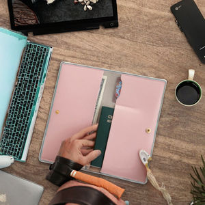 Portefeuille et porte-passeport en cuir minimaliste avec organiseur de documents, blocage RFID, étanche, prêt pour le voyage - Plusieurs couleurs - Product Image 2