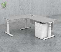 IULTRA Bureau électrique assis-debout en L 180x80, double moteur avec surface spacieuse et contrôle de la mémoire, pour de grandes installations