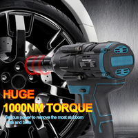 Heimerdinger 18V 1000NM 1/2 clé à chocs sans fil sans brosse compatible avec la batterie makita pour la réparation de voiture, de camion, sans batterie
