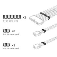 Kabel ekstensi PSU 30cm 18AWG kabel daya 4 Kit Motherboard ATX 24Pin GPU PCI-E 6 + 2Pin 8Pin CPU EPS 4 + 4Pin