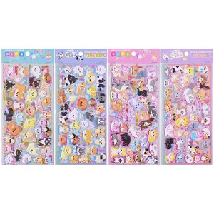 Hot Selling Decorative Stickers Cute Fluffy Foam UV Printed Cat Dog PVC 3D Puffy Stickers for Promotional Gifts