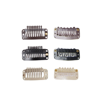Clips BB 32 mm à 9 dents, autocollants en PU, colle invisible, extensions de cheveux, clip pour perruque, accessoires pour perruques, outils en acier, bonnets pour la fabrication de perruques