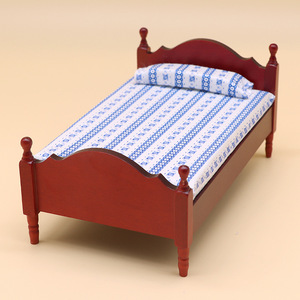 บ้านตุ๊กตา1:12เฟอร์นิเจอร์จิ๋วเตียงเดี่ยวของเล่นฉากห้องนอน & ของขวัญ - Product Image 2