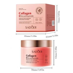Krim Pelembap <span class=keywords><strong>Anti</strong></span>-Kerut Pemutih Kolagen & Niacinamide Vegan Organik 110g untuk Dewasa Semua Jenis Kulit 110g - Product Image 6