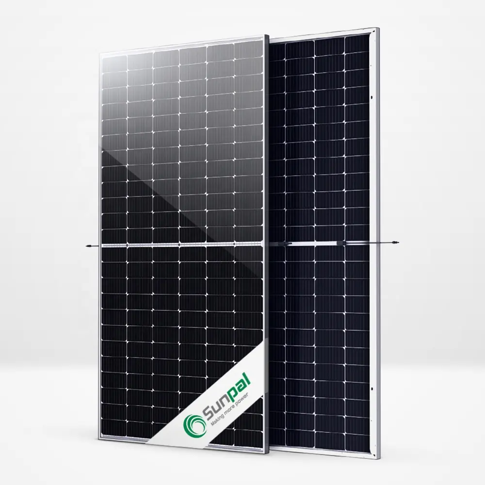 60 voltios Panel Solar Tier1 144 celular Bifacial del Panel Solar 400, 450, 500, 600 W Wp Watts 2 x m x 1m para la venta