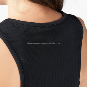 Logo personnalisé femmes sans manches Crop débardeur col carré ajusté Yoga haut Stretch entraînement Fitness vêtements de sport pour la course à pied - Product Image 1