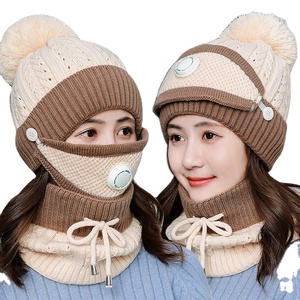 Chapeaux d'hiver à capuche épaisse <span class=keywords><strong>pour</strong></span> femmes, écharpes de Ski, en tricot, <span class=keywords><strong>pour</strong></span> faire du cyclisme, bonnet, lot de 15 pièces, AAA690 - Product Image 3