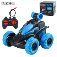 Camion à benne électrique télécommandé en résine pour enfants et voiture tout-terrain avec cascade rotative, 2 canaux sans fil, prêt à rouler
