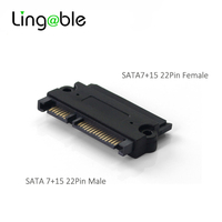 Lingable SATA Adaptateur Extender 22Pin SATA Adaptateur Mâle à Femelle 7 + 15 Broches Serial ATA Extension Adaptateurs Connecteur