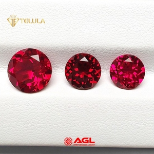 Rubis de laboratoire de qualité 5A, couleur sang de pigeon, certifiés AGL, 1 carat, 6,5 mm, ronds, en vrac, rubis cultivés en laboratoire - Product Image 1