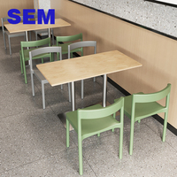 Ensemble table et chaises d'extérieur pour cantine d'entreprise et restaurant de hamburgers, en contreplaqué marin, pour usage commercial