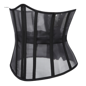 Top Corsé Elástico Negro Transparente <span class=keywords><strong>para</strong></span> <span class=keywords><strong>Mujer</strong></span>, Estilo Gótico, Tejido Sólido, Transpirable, con Cinturón Ancho, <span class=keywords><strong>Faja</strong></span>, Bustier, <span class=keywords><strong>Blusa</strong></span> Ajustada - Product Image 1