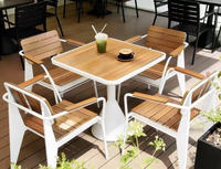 Ensemble de chaises d'extérieur, table télescopique, chaises et tables de jardin en plastique et bois, table et chaises d'extérieur en alliage d'aluminium pour le loisir