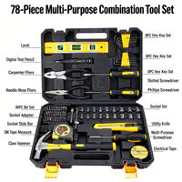 Ensemble d'outils à main multifonction en acier au carbone de 38/108 pièces, tournevis, clé hexagonale, étui rigide, OEM, garantie 1 an, usage domestique