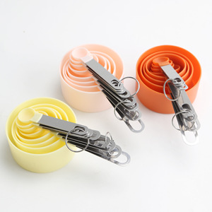 Ensemble de tasses et cuillères à mesurer en acier inoxydable, 8 pièces, outils de pâtisserie, plastique résistant à la chaleur avec marquages pour une mesure précise - Product Image 3