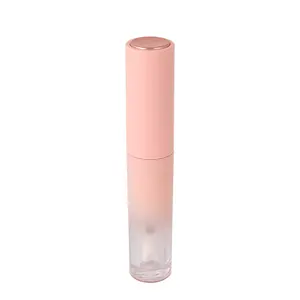 Super Lovely High Quality 5ml Pink Gradient Empty Plastic Lip Gloss Packaging Custom Top Lip Gloss Tubes With Nude Pink Wands