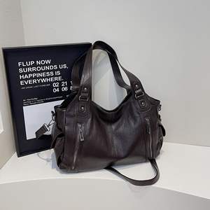 Wholesale <b>Large</b> Oversize Pure Color Simple Texture Shoulder Bag Fashion Zipper <b>Women's</b> <b>Handbags</b> <b>for</b> <b>Women</b> - Product Image 6