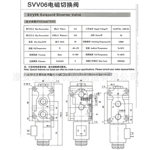 วาล์วโซลินอยด์แบบเปลี่ยนทิศทาง Svv06 12/24Vdc 220Vac แรงดันสูงสุด 315 บาร์ วาล์วไฮดรอลิก - Product Image 1
