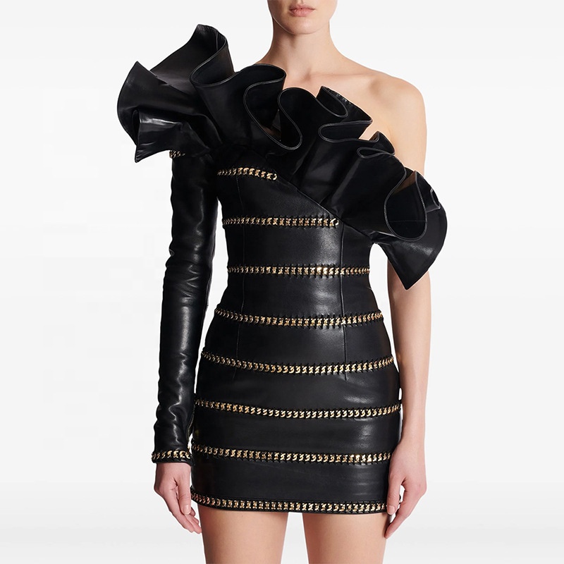 Celebrity Leather Dresses - High Quality Slim Fit Mini Bodycon Celebrity Leather Dresses - High Quality Slim Fit Mini Bodycon