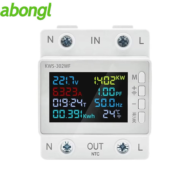 TUYA WiFi Smart Single Phase Power Meter Voltage Protection Relay Switch Circuit Breaker Energy kWh Temperature Meter Smart Life