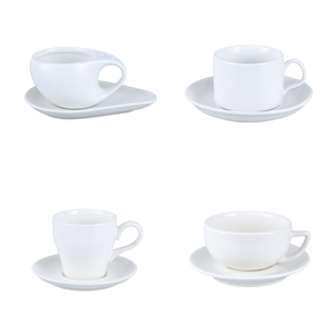 Ensemble de tasses à café blanches tasses à café en céramique avec grandes poignées tasse classique en porcelaine pour café thé hôtel café bureau vente en gros - Product Image 2