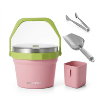 Seau à glace isotherme en acier inoxydable 6L avec ouverture intégrée pour 6 canettes, compatible lave-vaisselle