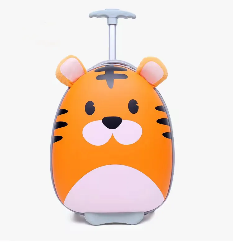 Factory Price Kids Trolley Luggage Popular Cartoon Design LED Light Wheels 16" Trolley Luggage Suitcase For Children