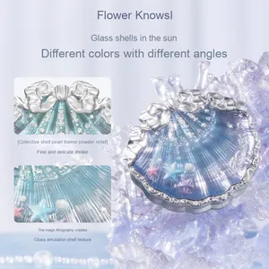 Flower Knows Shell's Jewel Embossed Satin <span class=keywords><strong>Blush</strong></span> Shell Pearl Face Blusher Expanding Matte Blushing Powder 5g - Product Image 4