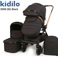 Poussette bébé multifonctionnelle légère avec panier à deux sièges Poussette haute vue pour nouveau-nés avec fonction assise et inclinable