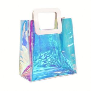 Bolsa de Compras Transparente de PVC Holográfico, Tipo Jelly, para Regalos y Compras, Venta al Por Mayor - Product Image 1