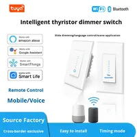 Interrupteur variateur intelligent WiFi Graffiti, norme US/EU, curseur SCR, PC+ABS, matériau cuivre phosphoreux, utilisation par électricien, prend en charge la commande vocale