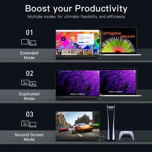จอภาพพกพาขนาด 15.6 นิ้ว FHD 1080P พอร์ต USB-C สำหรับคอมพิวเตอร์ หน้าจอ IPS รองรับ HDR พร้อมลำโพงคู่ รองรับ <span class=keywords><strong>VESA</strong></span> สำหรับแล็ปท็อป Mac และ <span class=keywords><strong>PC</strong></span> - Product Image 4