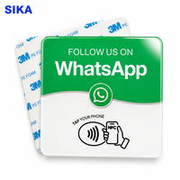 Carte NFC WhatsApp pour avis clients, usage hôtelier, étanche, réinscriptible, puce NTAG215, autocollant en acrylique avec menu personnalisé