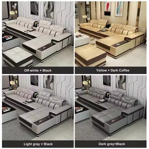 Hiện Đại Giá Rẻ Ghế Sofa L Hình Dạng Màu Trắng Sang Trọng Da Góc Cắt Sofa Đặt Đồ Nội Thất Phòng Khách - Product Image 5