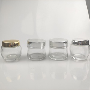 Pots cosmétiques en verre transparent avec couvercles, pour crème visage et corps, forme sphérique, 50ml 100ml, pots cosmétiques à double paroi épaisse - Product Image 2
