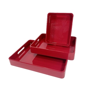 Plateau de service élégant en laque de forme personnalisée, plateau décoratif pour servir du thé, du café, des aliments, pour la maison et la cuisine - Product Image 6