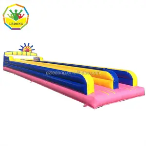 Rallying racing game air tumble track double runways for jousting Inflatable Bungee Run game