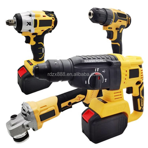 Juego de Herramientas Eléctricas de Litio sin Escobillas Personalizables, Incluye Taladro de Impacto, Amoladora Angular, Taladro Eléctrico, Llave Inglesa, Acero Inoxidable, OEM - Product Image 4