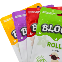Sachet Doypack personnalisé imprimé avec trou de suspension, sac en plastique refermable pour friandises pour chiens