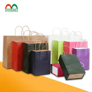 Wholesale bolsas Paper Shopping Carry Bags Recyclable Low Cost Kraft Paper Bag for clothing/food