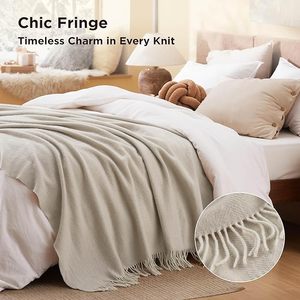 Usine personnalisée confortable 100% couvertures en <span class=keywords><strong>cachemire</strong></span> tricot personnalisé alpaga laine mérinos <span class=keywords><strong>cachemire</strong></span> mélangé frange jeter couverture - Product Image 5
