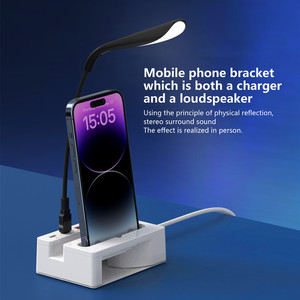 شاحن USB متعدد الوظائف 5 في 1 مع حامل هاتف ومكبر صوت مدمج ومحطة إرساء ومحول USB - Product Image 5