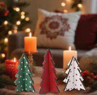 Décorations de table en bois en forme de sapin de Noël, écologiques et recyclables, lot de 3, prix de gros usine pour la maison - Vente chaude