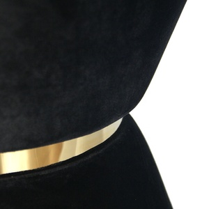 Tela negro del pie redondo <span class=keywords><strong>puff</strong></span> tocador y taburete con metal - Product Image 1