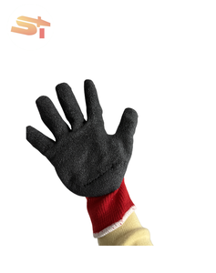 Guantes de Seguridad SIKE con Goma Impermeable, Resistentes al Aceite y Antideslizantes, Guantes de Látex Rojo Arrugado - Product Image 2