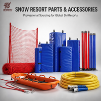Système de protection de sécurité pour station de ski Wild Blade, durable, en HDPE, résistant aux UV, avec poteaux en polycarbonate/acier galvanisé